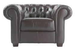 Collection Chesterfield Leather Chair - Antique Brown